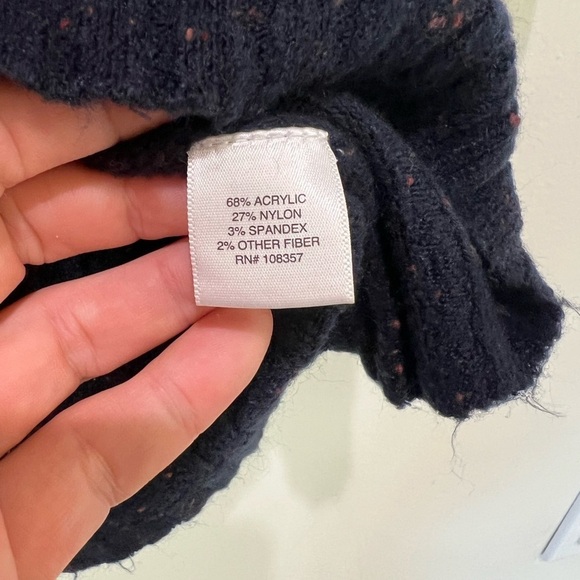 Liz Claiborne Navy Speckled Donegal Cowl Neck
Sweater Dress Size Large - Picture 7 of 8